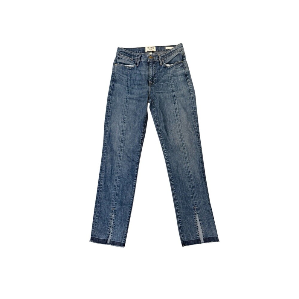 FRAME Le Nouveau Split-Hem Straight Jeans‎ Raw Hem Distressed 26 - Picture 1 of 8